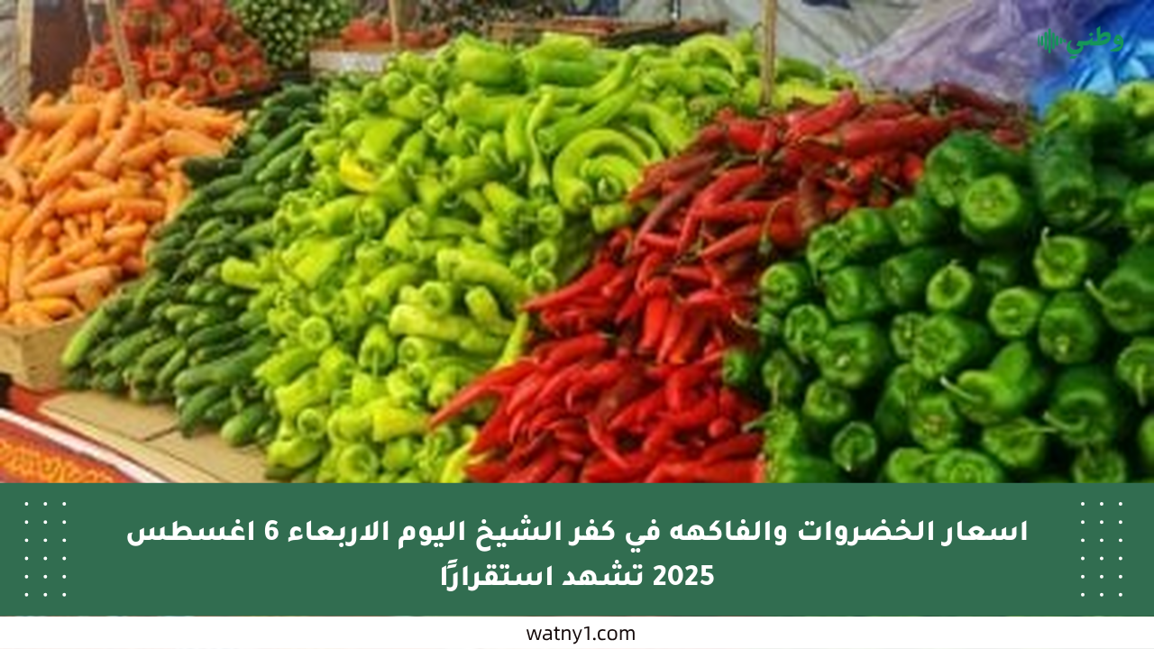 أسعار الخضروات والفاكهة في كفر الشيخ اليوم الأربعاء 6 أغسطس 2025 تشهد استقرارًا